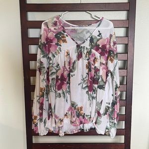 NWOT White Birch floral babydoll top